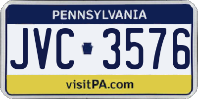 PA license plate JVC3576