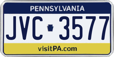 PA license plate JVC3577