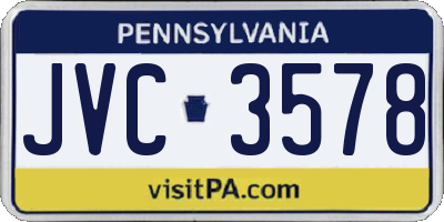 PA license plate JVC3578