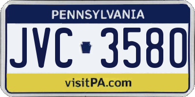 PA license plate JVC3580