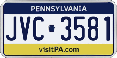 PA license plate JVC3581