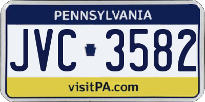 PA license plate JVC3582