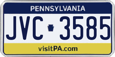 PA license plate JVC3585