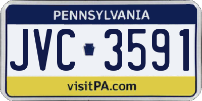 PA license plate JVC3591
