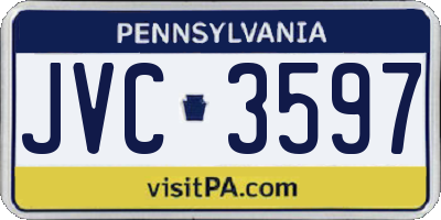 PA license plate JVC3597