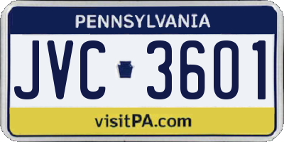 PA license plate JVC3601