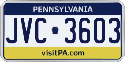 PA license plate JVC3603