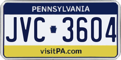 PA license plate JVC3604