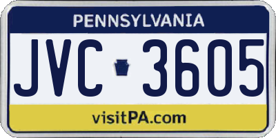 PA license plate JVC3605