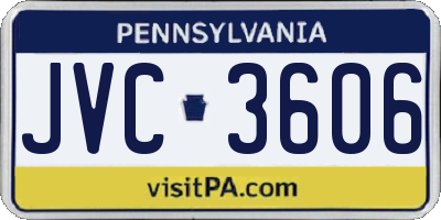 PA license plate JVC3606