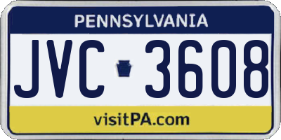 PA license plate JVC3608