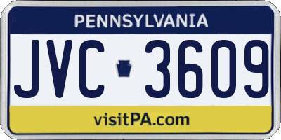 PA license plate JVC3609