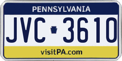 PA license plate JVC3610