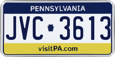 PA license plate JVC3613