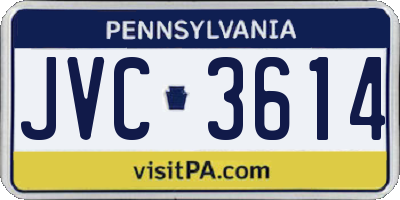 PA license plate JVC3614