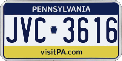 PA license plate JVC3616