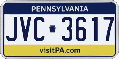 PA license plate JVC3617