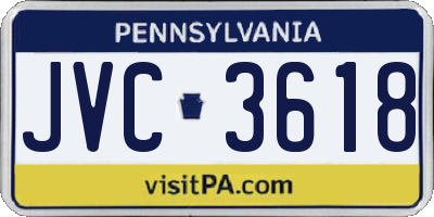 PA license plate JVC3618