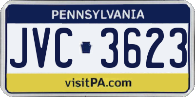 PA license plate JVC3623