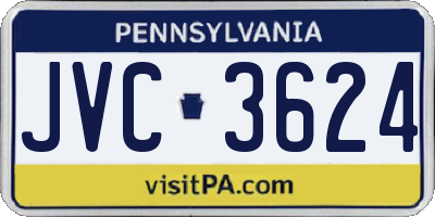 PA license plate JVC3624