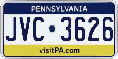 PA license plate JVC3626