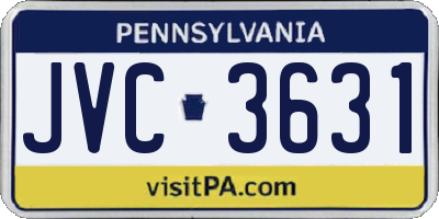 PA license plate JVC3631