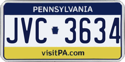 PA license plate JVC3634