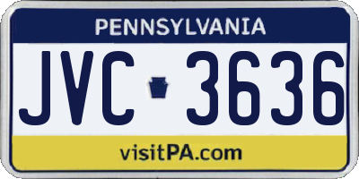 PA license plate JVC3636