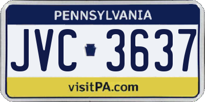 PA license plate JVC3637