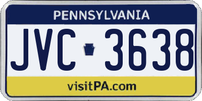 PA license plate JVC3638
