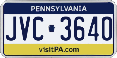 PA license plate JVC3640