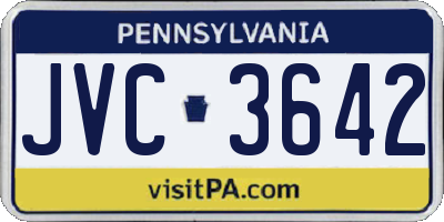 PA license plate JVC3642