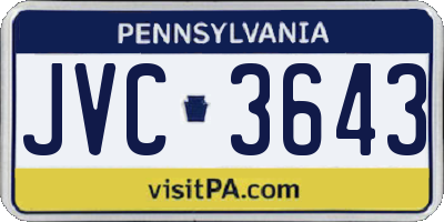 PA license plate JVC3643