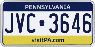 PA license plate JVC3646