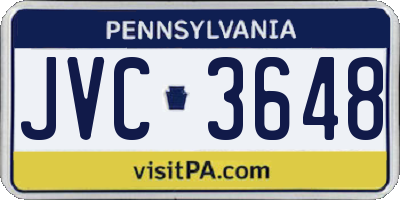 PA license plate JVC3648
