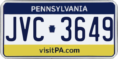 PA license plate JVC3649