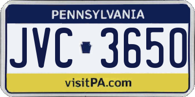 PA license plate JVC3650