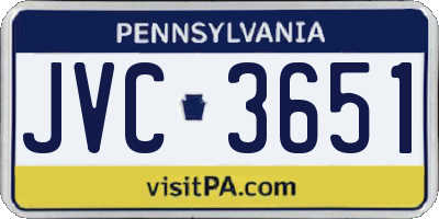 PA license plate JVC3651