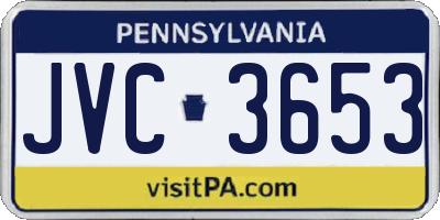 PA license plate JVC3653