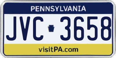 PA license plate JVC3658