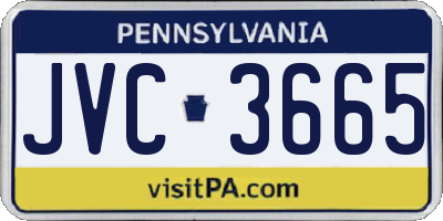 PA license plate JVC3665