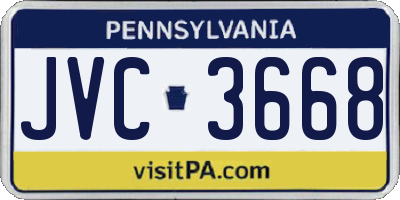 PA license plate JVC3668