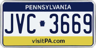 PA license plate JVC3669