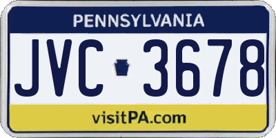 PA license plate JVC3678