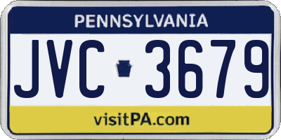 PA license plate JVC3679