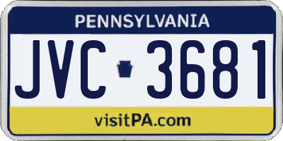 PA license plate JVC3681