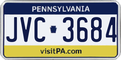 PA license plate JVC3684