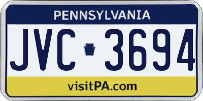 PA license plate JVC3694