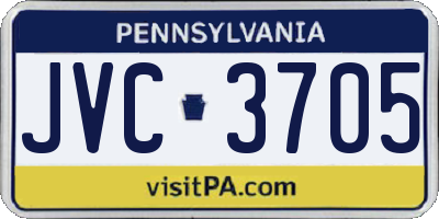 PA license plate JVC3705