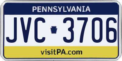 PA license plate JVC3706